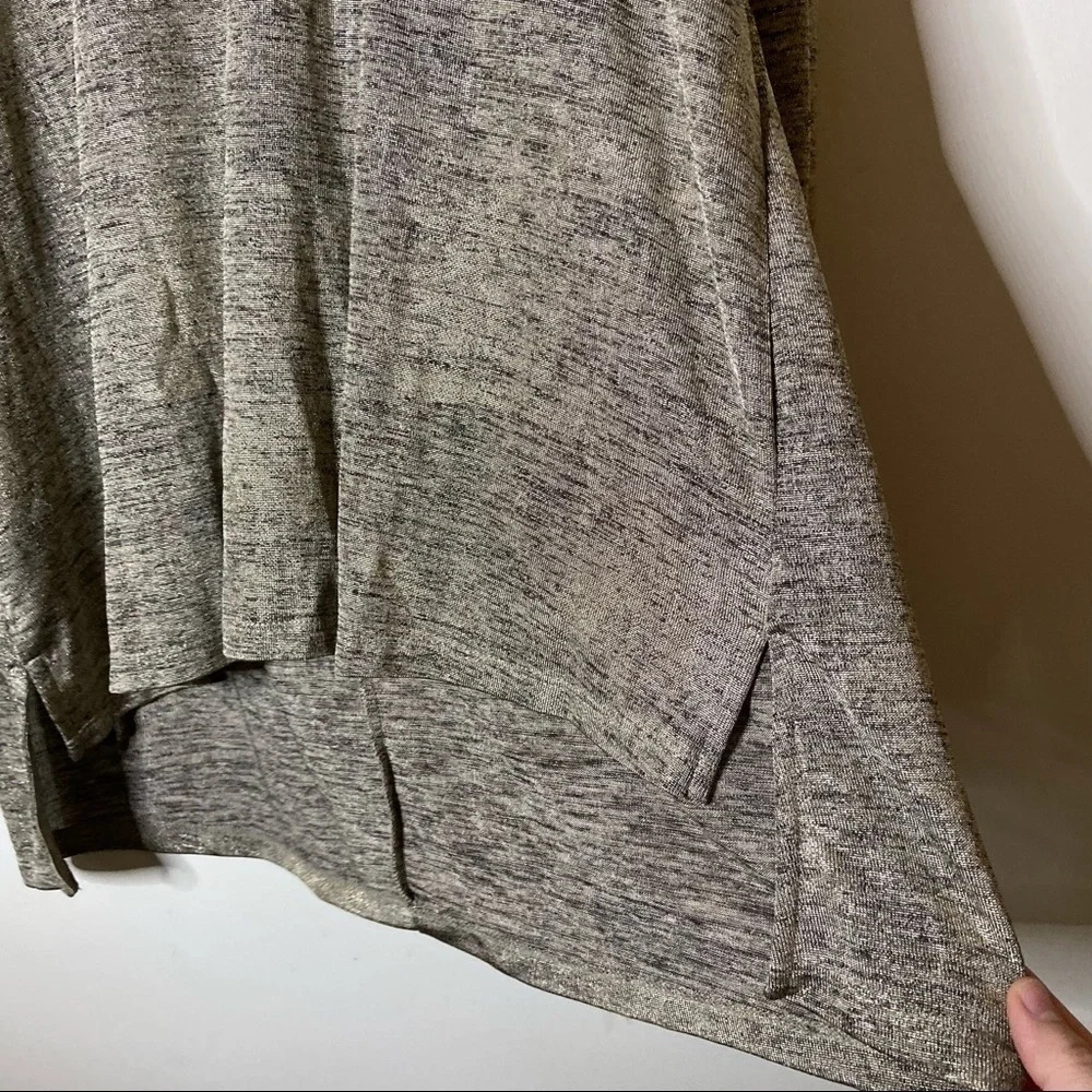Gold Metallic Tunic LANE BRYANT Top Scoop Neck Slouchy Relaxed Blouse Size 16/18 - Picture 3 of 8